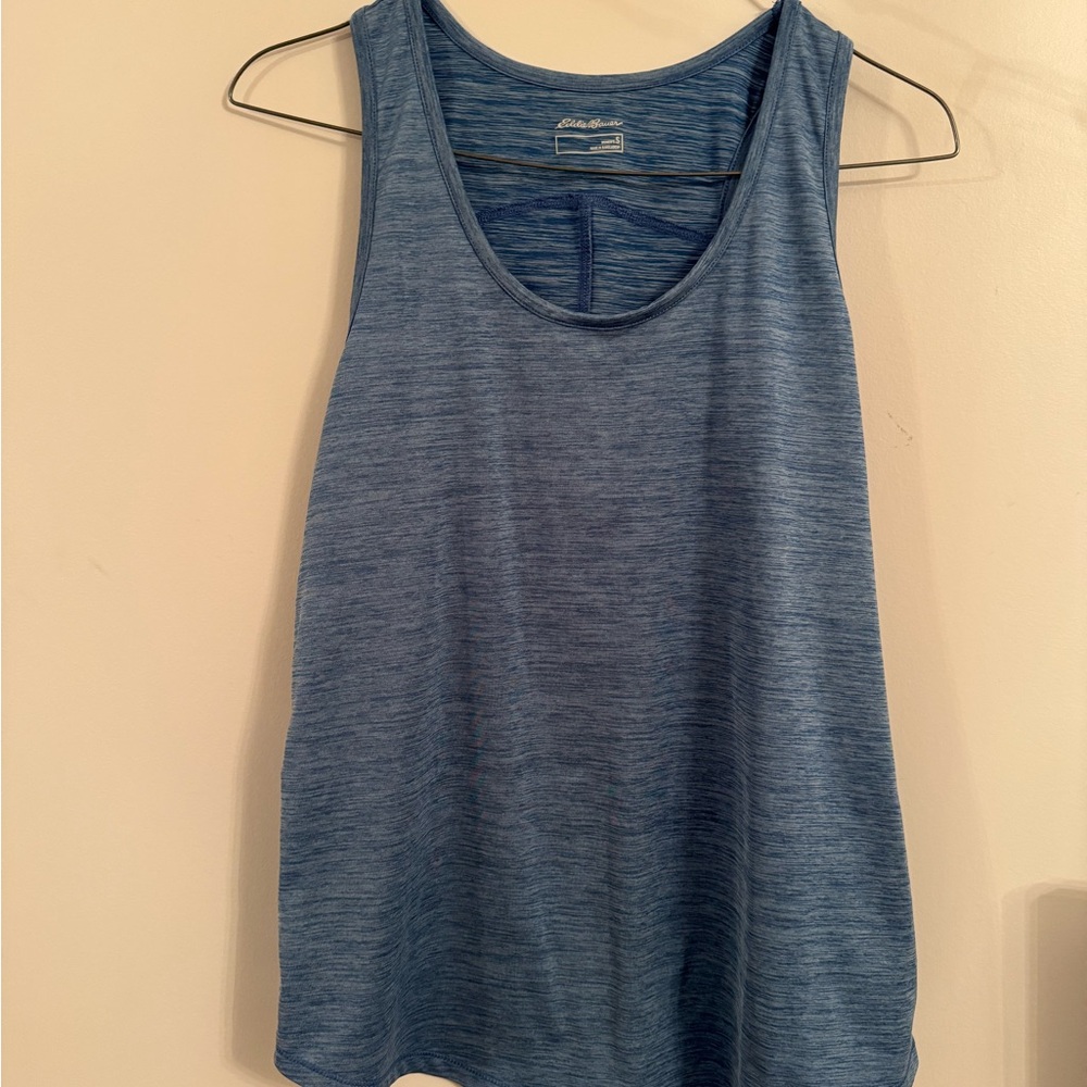 Eddie Bauer Heathered Blue Sleeveless Top - Picture 2 of 3